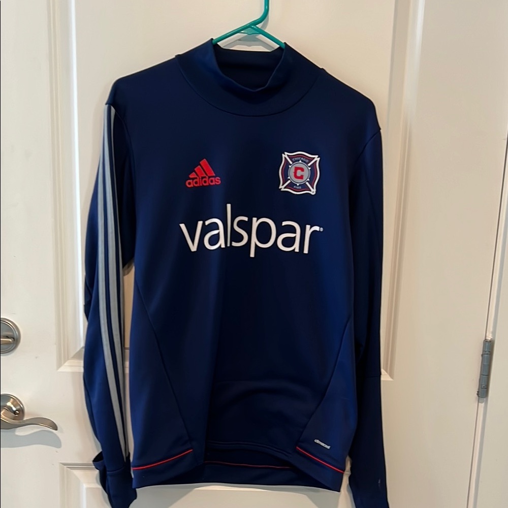 Adidas Navy Long Sleeve Climacool Jacket Top Chicago Fire FC MLS Training Small